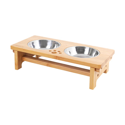 【取寄品】竹製ペット用食器台 S